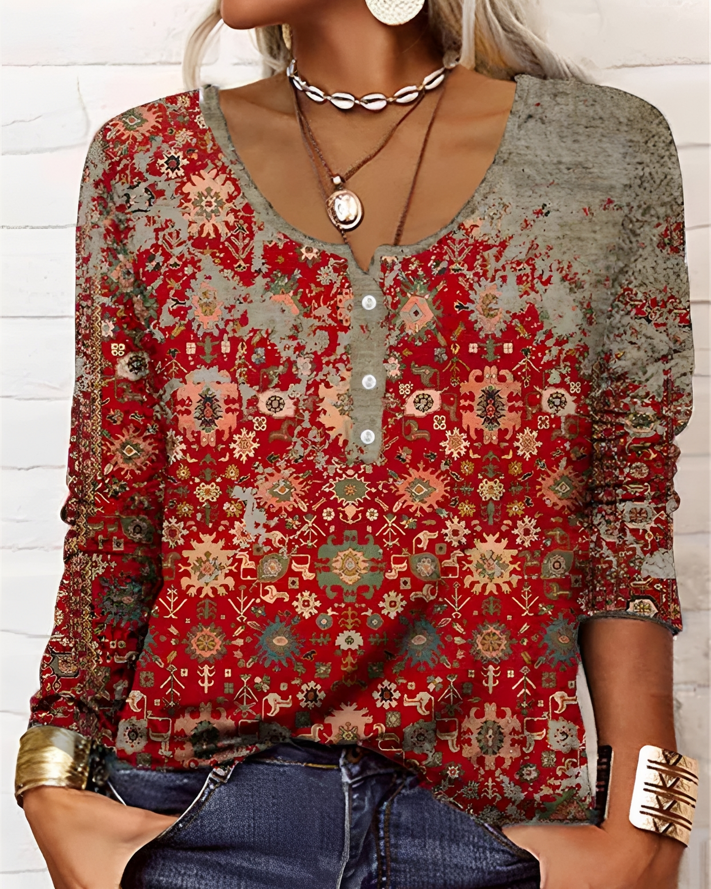 Alejandra - Stylish Half Button Top