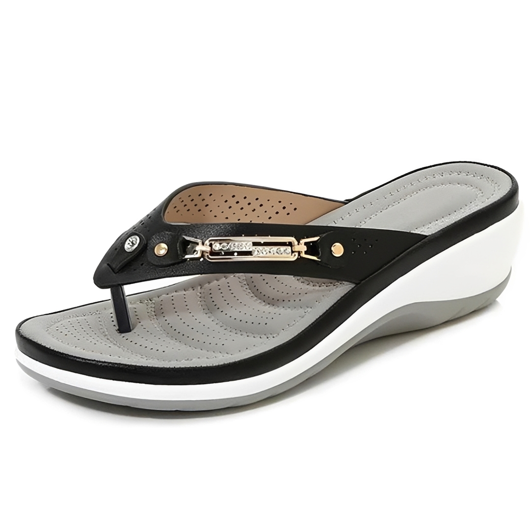 Darlene - Low Heeled Flip Flops