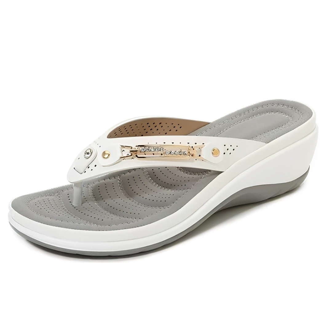 Darlene - Low Heeled Flip Flops