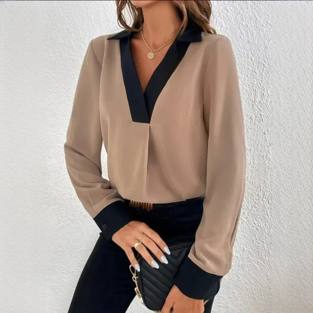 Nola - Sophisticated V-Neck Blouse