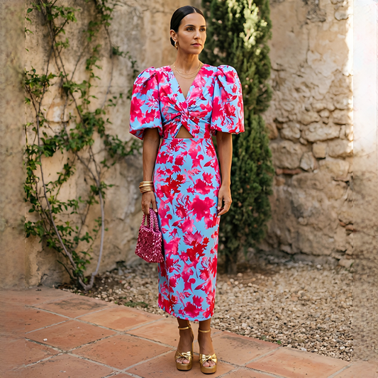 Glecey - Stylish Dress with Puff Sleeve Appeal