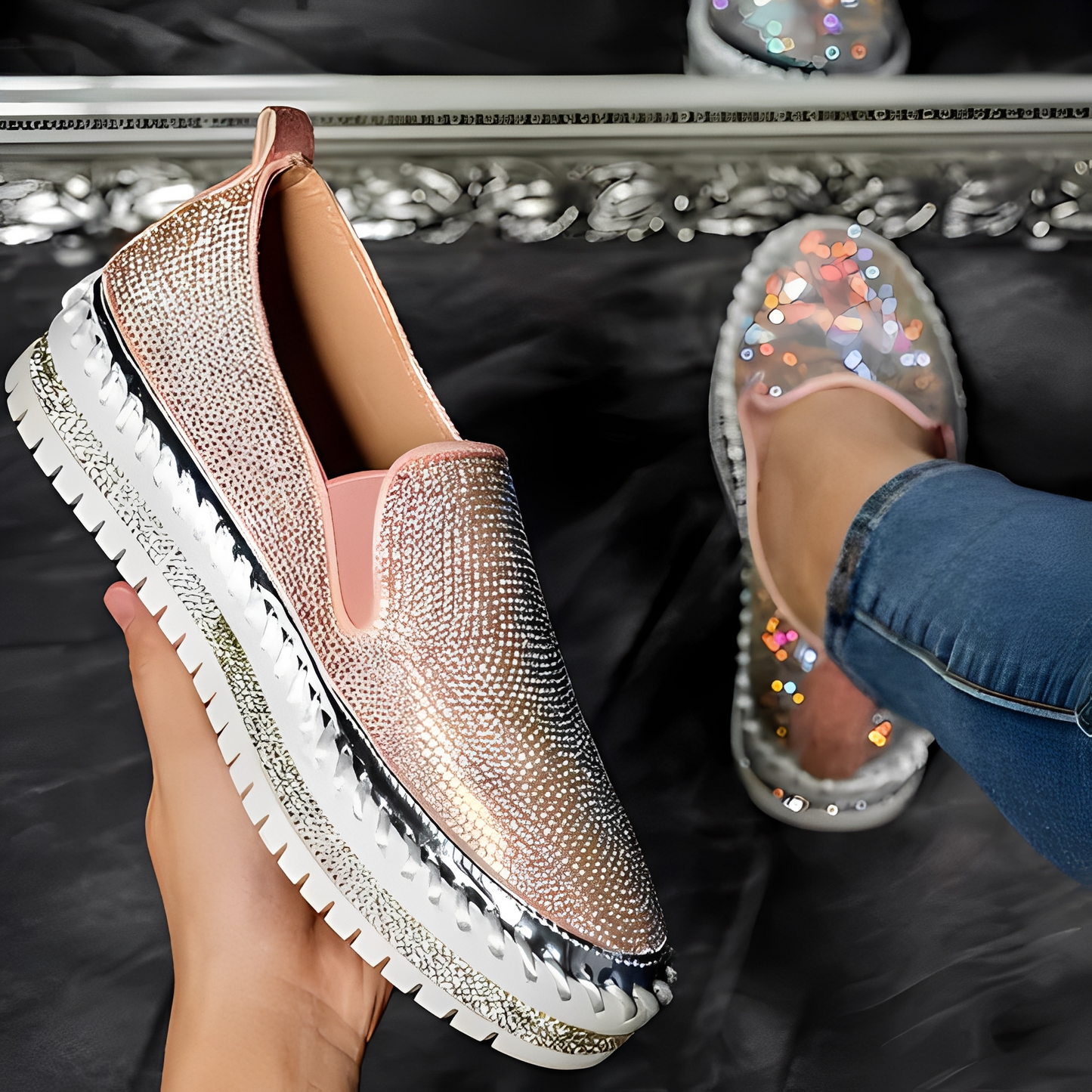 Keyshia - Shimmering Diamond Loafers