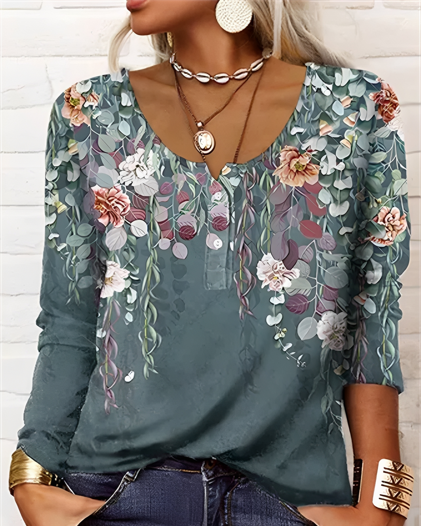 Alejandra - Stylish Half Button Top