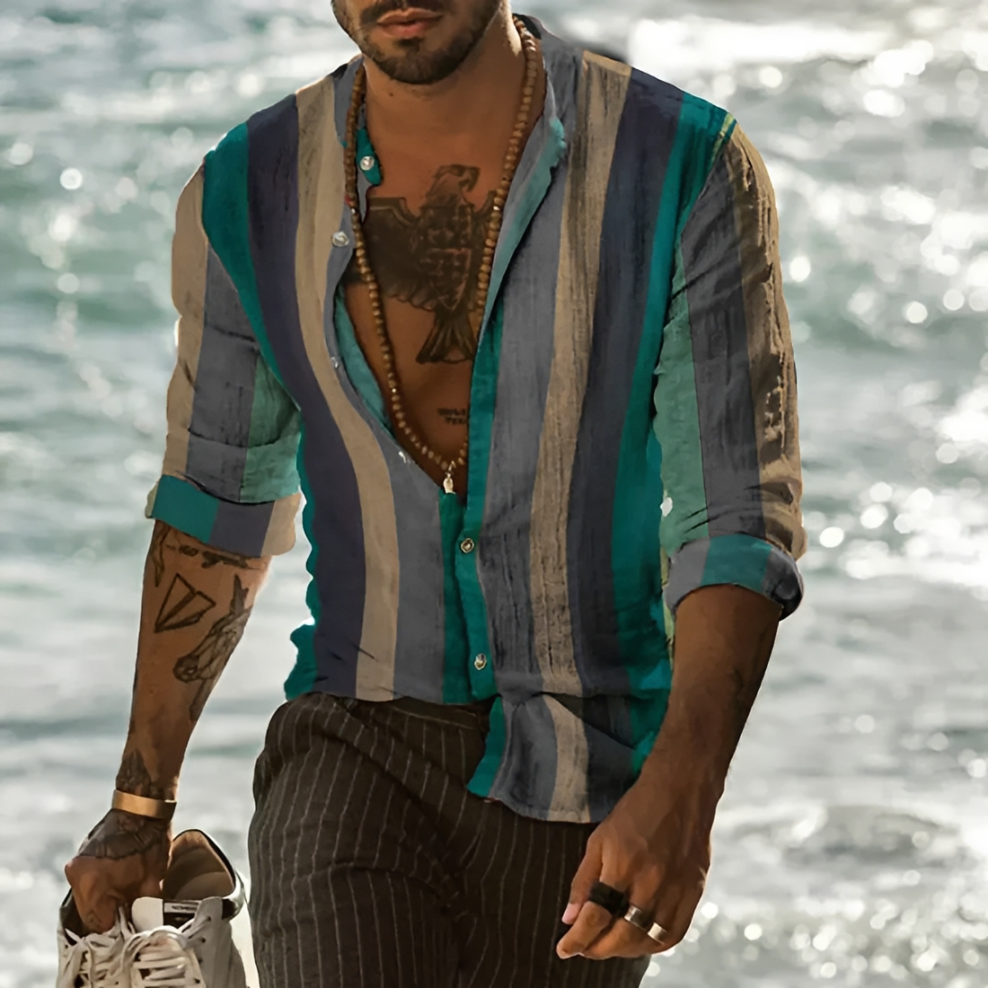 Laurence - Casual Stripe Shirt Breeze