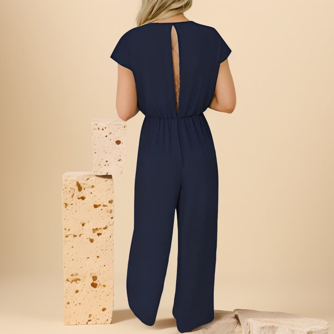 Eunisa - Stylish V-neck Relaxed Jumpsuit