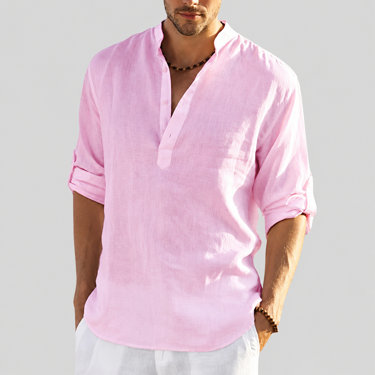 Devin - Relaxed Fit Half Button Shirt