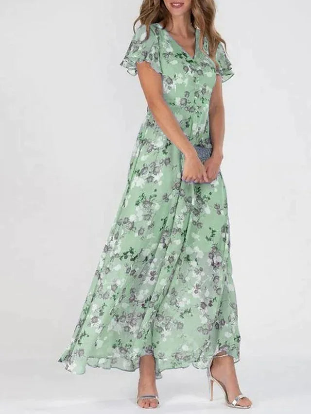 Vicky - Flowing Long Floral Dress