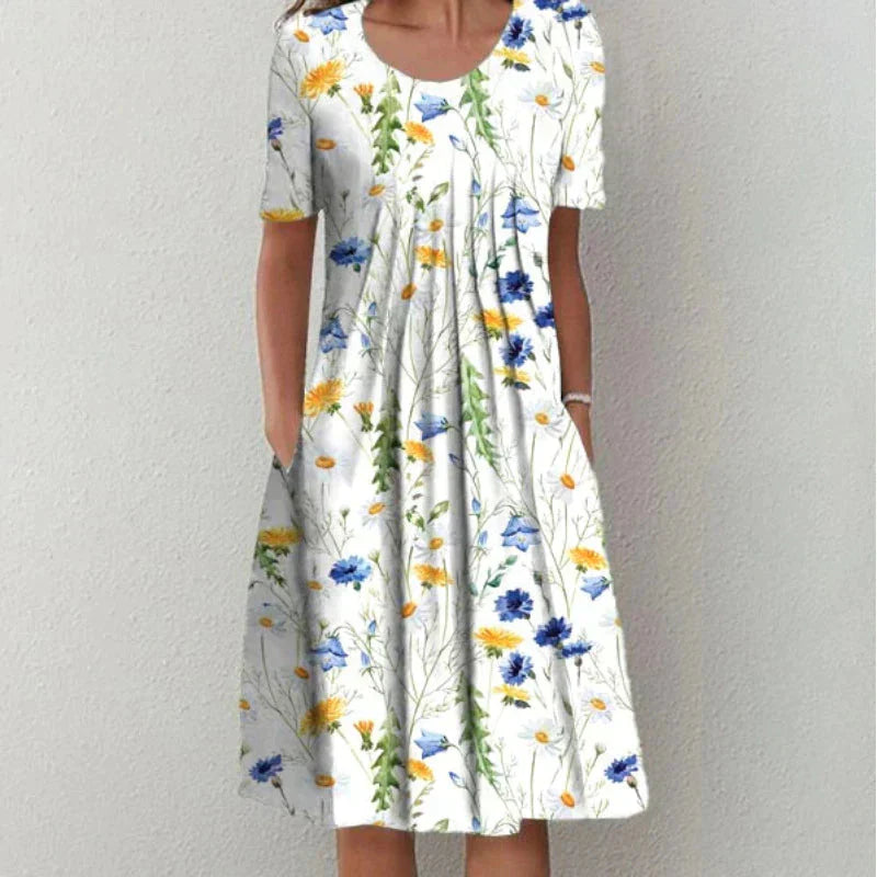 Emma - Stylish Round Neck Mini Dress