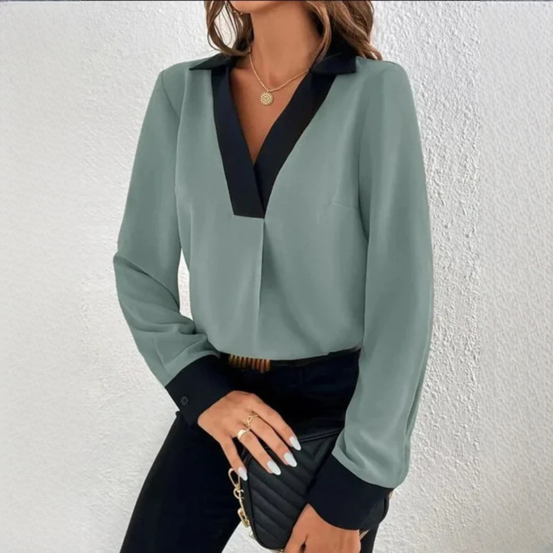 Nola - Sophisticated V-Neck Blouse
