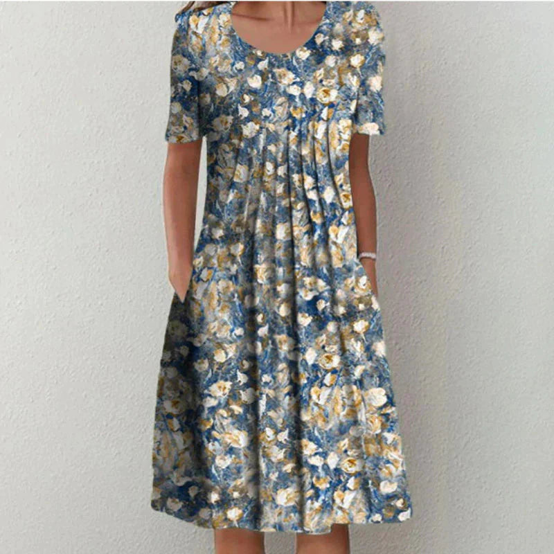 Emma - Stylish Round Neck Mini Dress