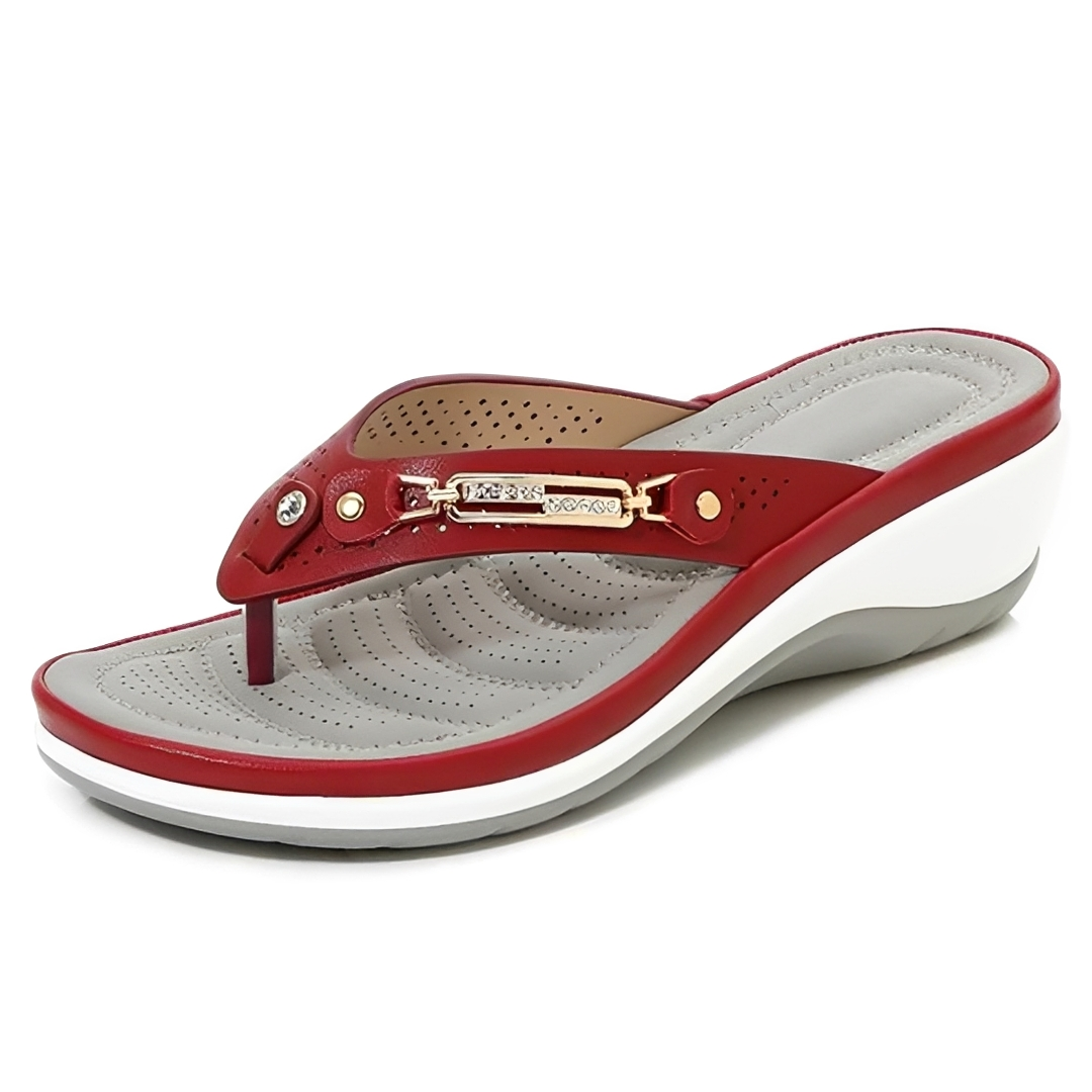 Darlene - Low Heeled Flip Flops