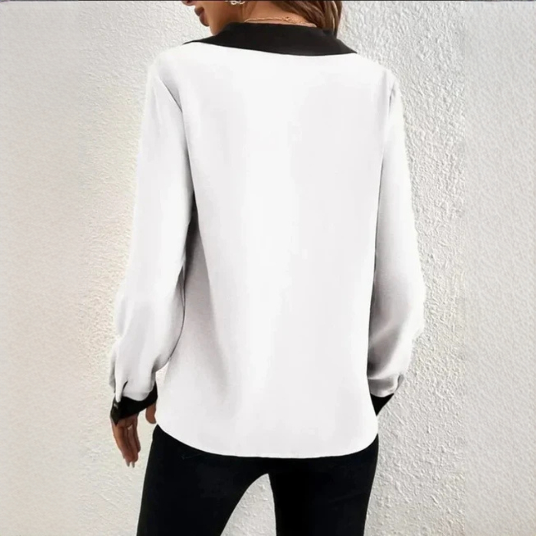 Nola - Sophisticated V-Neck Blouse