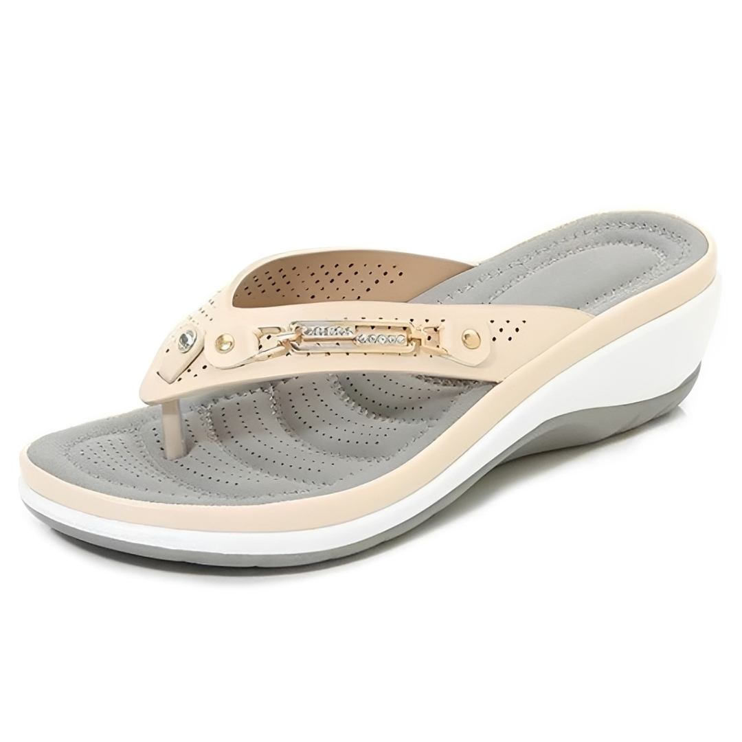 Darlene - Low Heeled Flip Flops