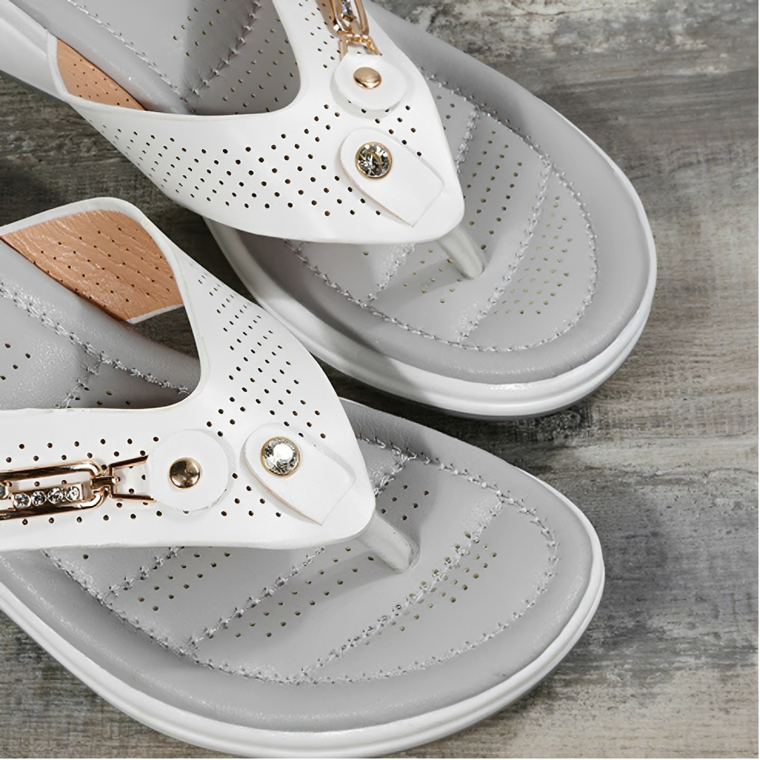 Darlene - Low Heeled Flip Flops