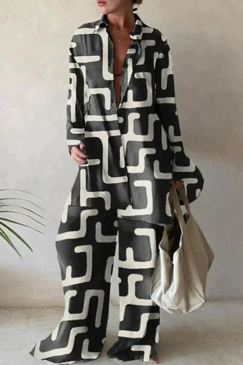 Zaherie - Fashionable Easy Fit Pants Set