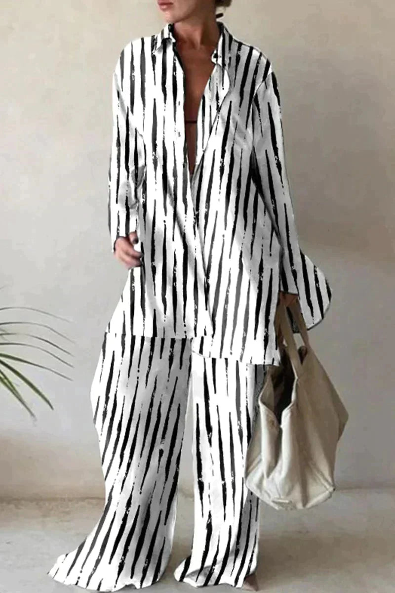 Zaherie - Fashionable Easy Fit Pants Set