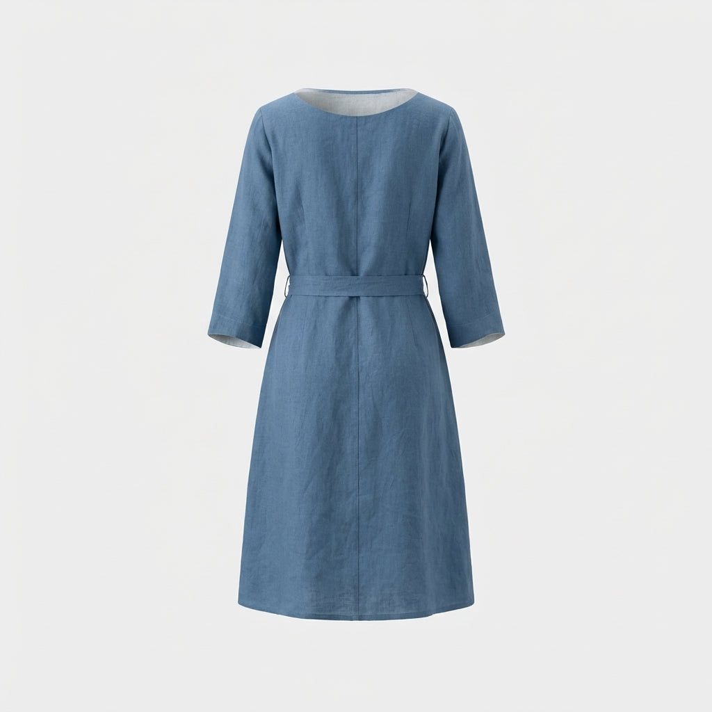 Blue Linen Dress