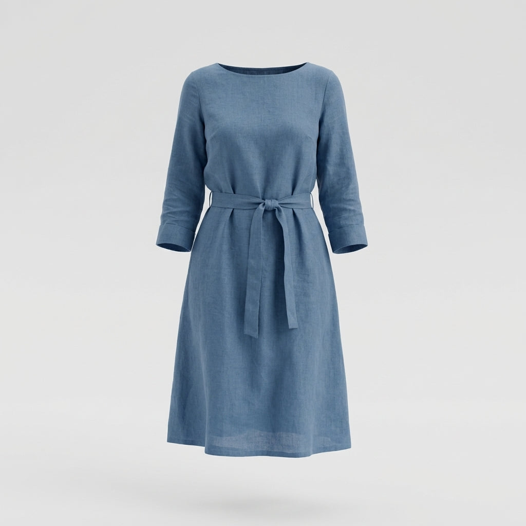 Blue Linen Dress