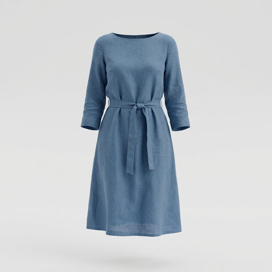 Blue Linen Dress