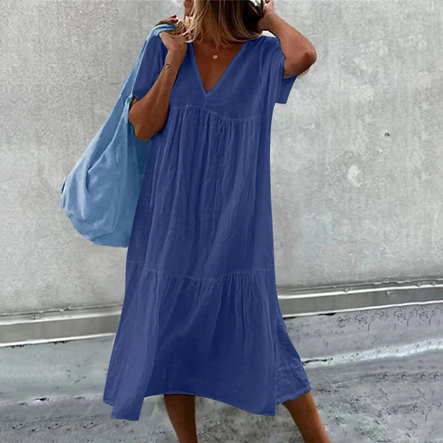 Deanna - Versatile Loose Fit V-Neck Dress