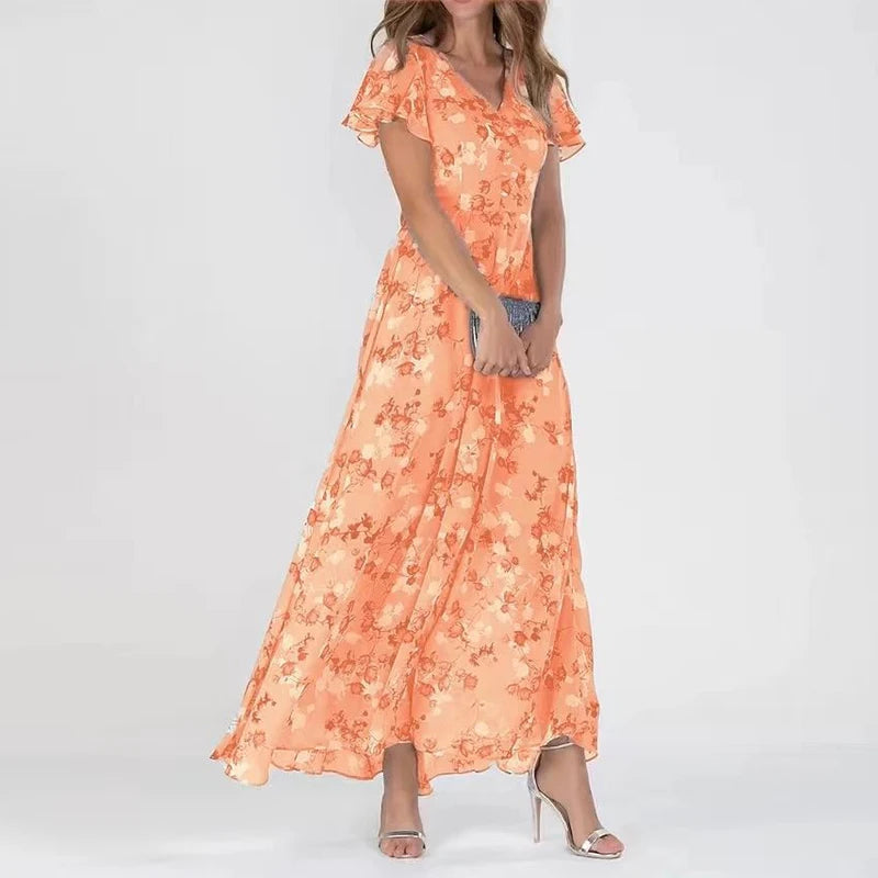 Vicky - Flowing Long Floral Dress