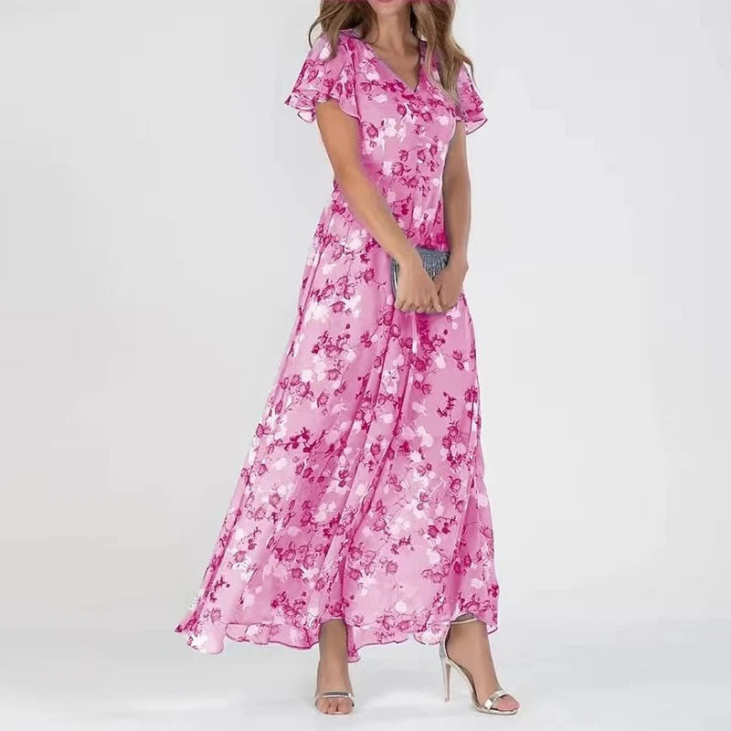 Vicky - Flowing Long Floral Dress