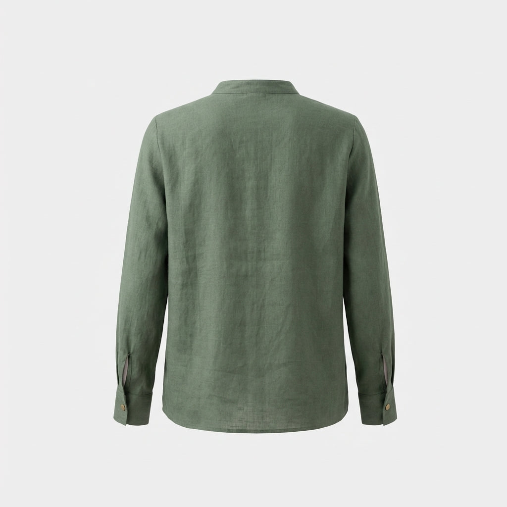 Green Linen Blouse