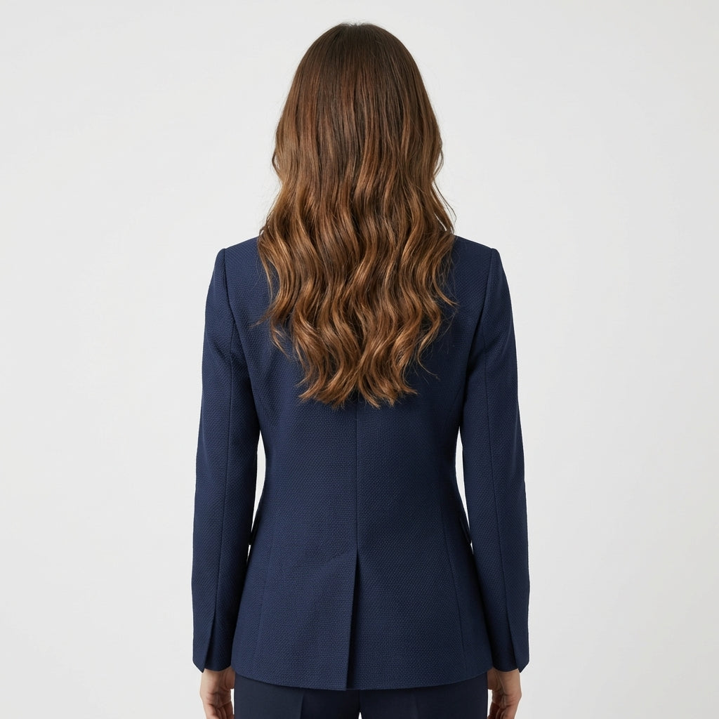 Navy Cotton Blend Blazer