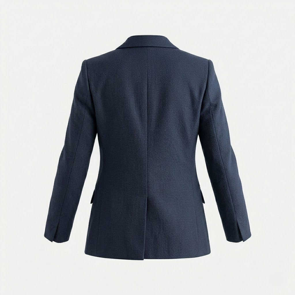 Navy Cotton Blend Blazer