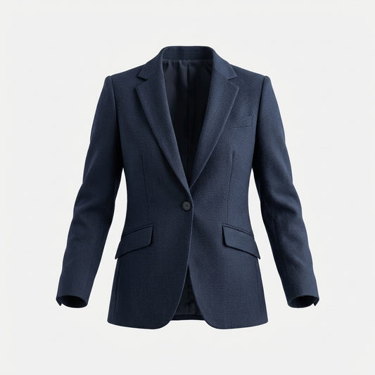 Navy Cotton Blend Blazer
