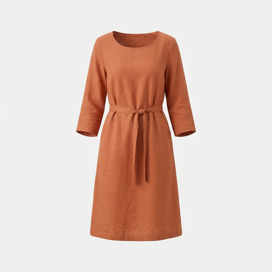 Orange Linen Dress