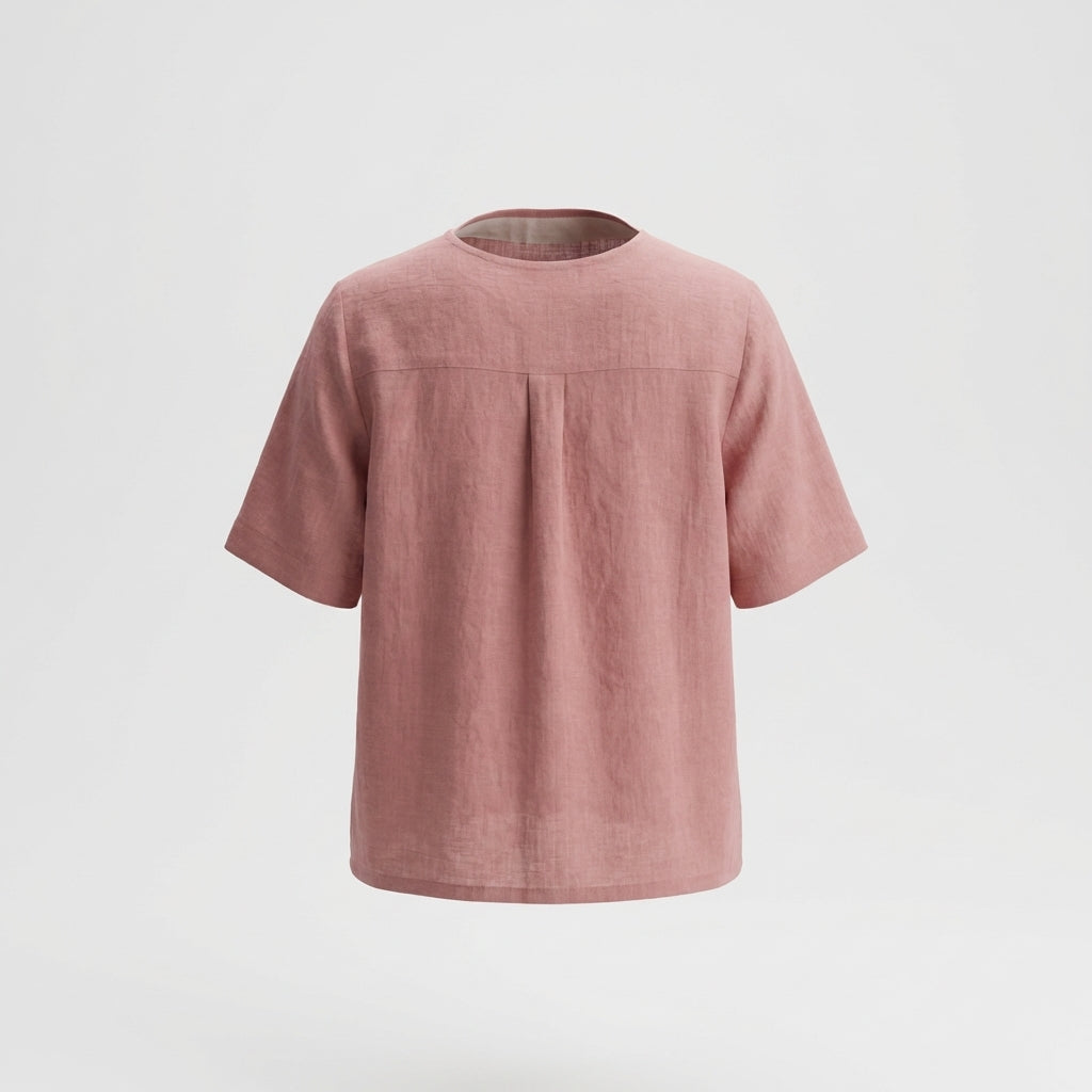 Pink Linen Blouse