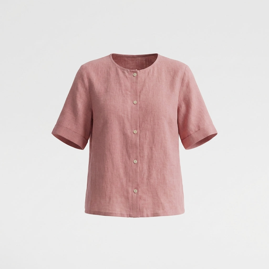 Pink Linen Blouse