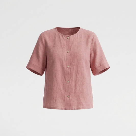 Pink Linen Blouse